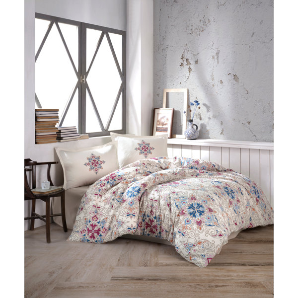 East Urban Home Cotton Floral Duvet Cover Set Wayfair